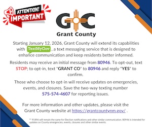 Grant County announcement TextMyGov